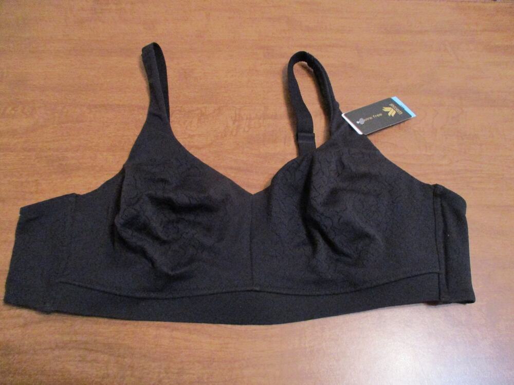 WACOAL WIRE FREE UNLINED BLACK BRA 852345 SIZE 42C